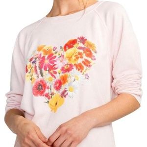 NWT Wildfox Blooming Heart Sommers Sweatshirt
